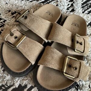 Zara Kids Beige Buckle Sandals